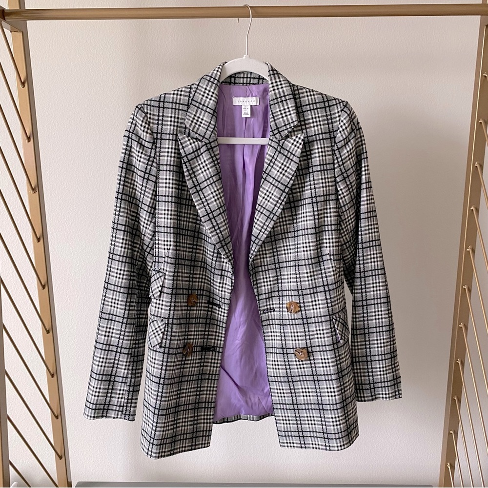 TOPSHOP Molly Check Jacket - Picture 2 of 6